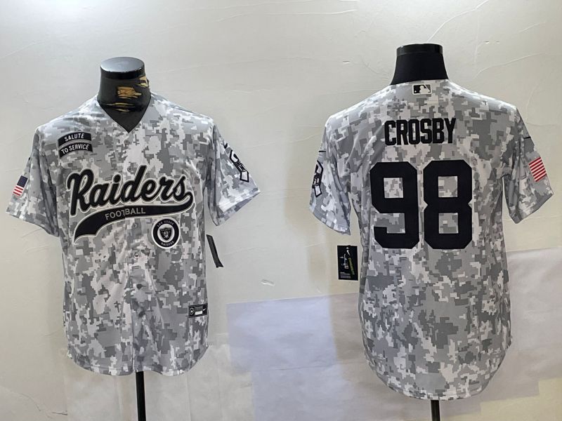 Men Oakland Raiders #98 Crosby Nike Arctic Camo 2024 Salute to Service Limited NFL Jersey style 4->new york jets->NFL Jersey
